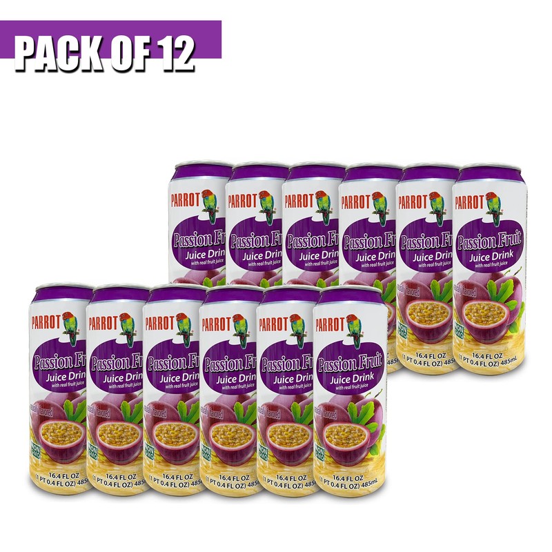 Parrot Brand Passion Fruit Juice Drink 16.4 fl. oz.（Pack of
