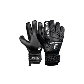 Reusch Men's Attrakt Unisex Goalkeeper Gloves with Outseam Cut and Solid Coating, Suitable for All Playing Field Surfaces, Adult Football Gloves, Black, 11