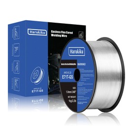 Harukiku Flux Core Welding Wire,Mild Steel E71T-GS .040 Inch Low Splatter Gasless Mig Welding Wire,1KG(2.2LB) Spool