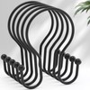 AmazerBath Shower Curtain Hooks Black Shower Curtain Rings, Simple Double