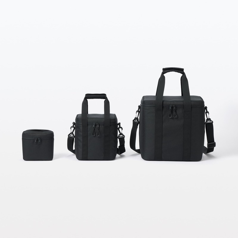 MUJI 84383120 Insulated Bag, Black, Large Size, 12.6 x 11.8