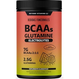 Beyond Vitamins BCAA + Glutamina + Electrolitos | 7g Aminoácidos BCAA 2:1:1 + 2.5g L-Glutamina en Polvo | Con Magnesio, Potasio, Calcio y Vitamina B6 