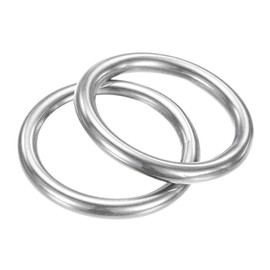 TIXIPEM 25mm Dia Metal O Rings [2Pcs] - 316 Stainless Steel 4mm THK Multi-Purpose Welded Round Rings Use for Crafts & Camping Belt & Dog Leashes - Seamless Lifting Hoops