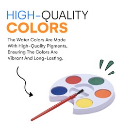 Neliblu Kids Water Color Set - Watercolor Paint Set for Kids - Watercolor Paints, Palette Tray, and Painting Brush for Kids Prizes, Paint Party Favors and Supplies - Set of 24