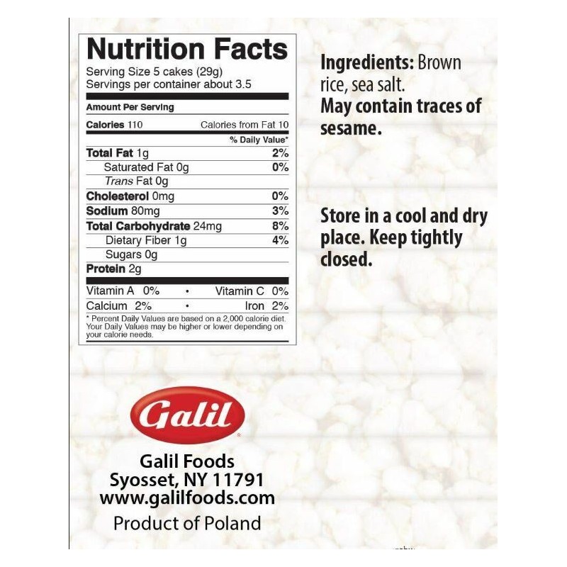 Galil Passover Sea Salt Rice Cakes, 3.1 oz. (3 Pack)