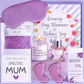 Set de Regalo de Lavanda para Spa y Relajacin, Regalo para Mujer, Mam, Hermana o Mejor Amiga, Ideal para Cumpleaos, Navidad y Aniversario (C, Lavanda)