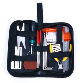Alnicov Guitar Repairing Tool Kit,26Pcs Guitar Setup Set with Wire Plier,Hex Wrenches,Files,String Ruler Action Ruler,Spanner Wrench,Bridge Pins for Guitar Ukulele Bass Mandolin Banjo