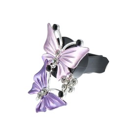 X AUTOHAUX Car Air Conditioner Butterfly Shape Clips Outlet Vent Purple