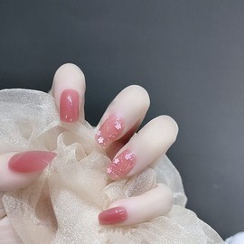 Pack of 24 Japanese Flower Nail Nails, Soft Pink Color that will color your fingertips into your spring color