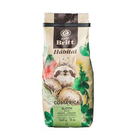 Café Britt | Gourmet Coffee from Costa Rica | Habitat Blend - Sloth | 100% Café Arábica | Kosher, Gluten Free | Ground | 340 g Pack