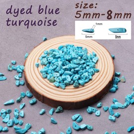 Blue Turquoise 500 Pieces Gemstone Beads for Threading Crystal Beads for Bracelets 5-8 mm Natural Stones Beads Gemstones with Hole for DIY Necklaces Earrings Jewellery Crafts