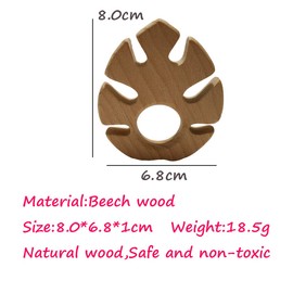 Alenybeby 2pcs Organic Baby Teething Product Beech Wooden Leaf Teether DIY Wood Pendent Eco-Friendly Safe Baby Teething Chew Toys (Banana Leaf 2pcs)