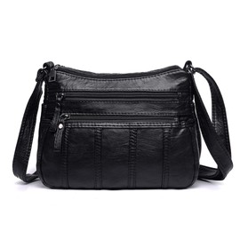 ModaZeal Black Handbag for Women Soft PU Leather Crossbody Bags Ladies Shoulder Bags Vintage Messenger Bag for Daily Use
