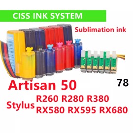 For Epson refillable CIS CISS ink system Artisan 50 Stylus R280 RX580 RX595 RX680 T078 78 - Sublimation ink CISS