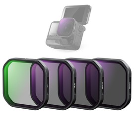 NEEWER Pack of 4 ND Polarising Filter Set, Compatible with Insta360 Ace Pro 2, PL/ND8/ND16/ND32 Neutral Density Filter and Polarising Filter Kit, Snap On Action Camera Accessories, FL-A95