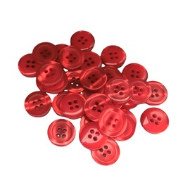 50 Mother of Pearl Buttons - 5 Sizes and 11 Colours to Choose From - Made and Shipped from Spain (Red, 12mm)