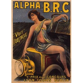 WONDERFULITEMS BRC Alpha Automobile HEADLAMPS CAR Night Drive Light 16" X 24" Image Size Vintage Poster REPRO ON Canvas