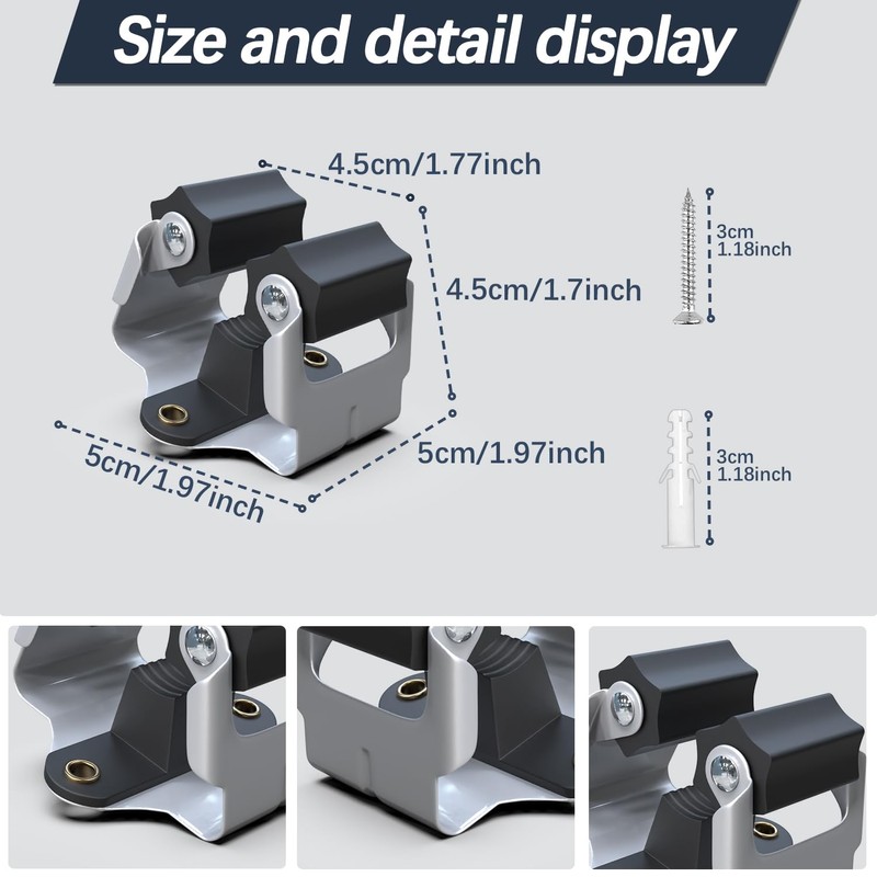 3-H 6 Pack Mop and Broom Holder Big Size Hanging