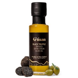 Kiwi Artisan Black Truffle Oil, Gourmet Cooking Oil, Infused Olive Oil, Real Truffle Shavings, Gluten Free, Dairy Free, Vegan, Non-GMO, 100mL