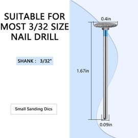 C12rtive Nail Drill Bits,Flat Diamond Carbide Cuticle Remover Bit,3/32" Shank,Professional Diamond Carbide Nail Drill Bit for Acrylic Gel Nails,Home Salon & DIY(Small Flat Head)