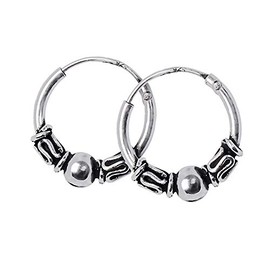 NKlaus 925 Silver Pair or Single Earrings Celtic Creole Gothic Celtic Ear Piercing 12 mm 5044, Sterling Silver