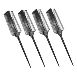 VICASKY 4pcs Dual-sided Hair Brush Set Heat Resistant Styling Tools for Edge Teasing Parting and Smoothing for Hair Coloring and Ballroom Dancing