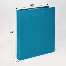 Carstens Heavy Duty Book Style Clipboard with Cover, 2 Clips – Pool Blue