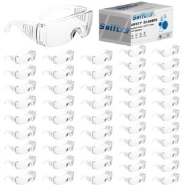 Salfboy 50 Pack Safety Glasses Over Eyeglasses with Anti-Fog and Scratch Resistant ANSI Z87.1 Eye Protection for Lab Goggles Nurses Workers Architect
