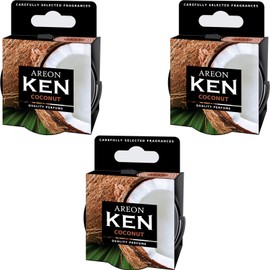 Areon Ken Lufterfrischer Dose Kokosnuss Auto Duft Autoduft Duftdose Wohnung Erfrischer 3D Set ( Coconut Pack x 3 )