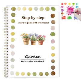 OYVOYV Watercolor Workbooks with 12 Illustractions Beginner Friendly Coloring Book Painting Kit Easy Nature Scenes Paint Set for Creative Exploration Gift for Adults Teens (Garden, Without Palette)