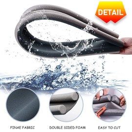 Under Door Draft Stopper 37 Inches Cuttable and Washable,Twin Door Draft Stopper,Energy Saving Door Weather Stripping Reduce Noise Window Breeze Blocker Adjustable Door Sweeps,Brown