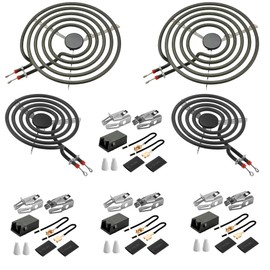 Fetechmate MP22YA Electric Range Burner Element Unit Set with 330031 Range Burner Receptacle Kit Fit for Ken-more Whirl-pool Frigi-daire May-tag Ranges/Stoves Replace WP660532, WP660533, WP330031