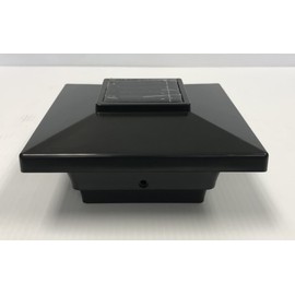 JAYXC HOME 1-Pack Solar Outdoor Post Cap Lights - Includes Adapter for 4x4 Vinyl/Plastic/Wooden Posts - Bright SMD LED Light (Black Finish Color)