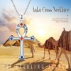 OHAYOO Ankh Necklace 925 Sterling Silver Ankh Cross Religious Eye
