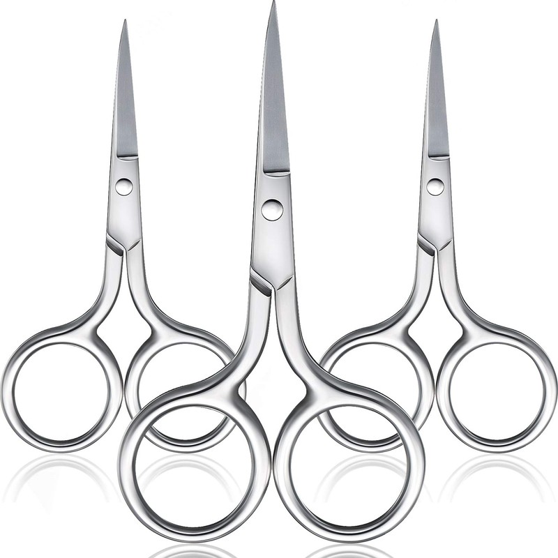 Mudder 3 Pack Small Nose Scissors Facial Hair Trimming Mini