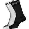 BOSS Men's 2-Pack Bold Logo Solid Cotton Socks, Blank White/Deep