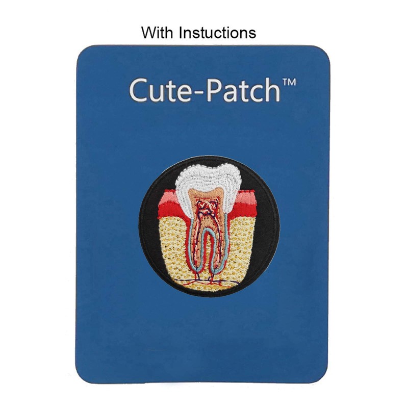 Cute-Patch Anatomical Tooth Dental Nerve Embroidered iron on Patch Dentist