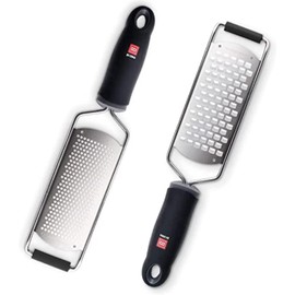 DI ORO - Premium Zesters & Graters - 18/8 Stainless Steel Blade and Ergonomic Handles (Zester-Grater 2-Pc Set)