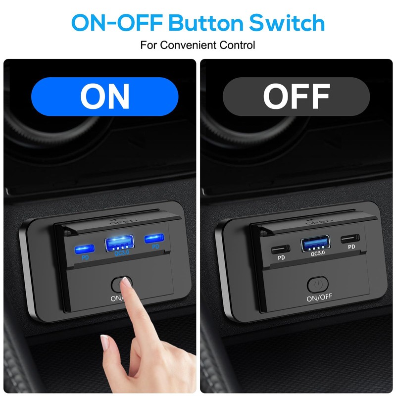 Linkstyle RV USB Outlet, QC3.0 USB A & Dual USB