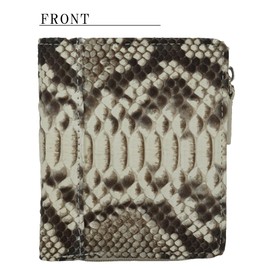 Bliss Leather Compact Bi-fold Wallet (2025 Year Feng Shui Rise) Genuine Diamond Python Leather Compact Bifold Wallet, natural