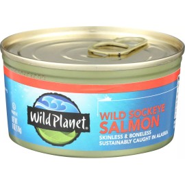 Wild Sockeye Salmon 6 Ounce Can Skinless Boneless Omega 3 Packed Flavorful Fish