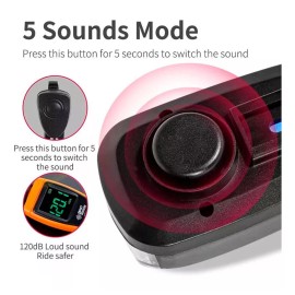 SPEAKER BIKE Lampara Claxon 140db Bicicleta Recargable 250lm 1200mah