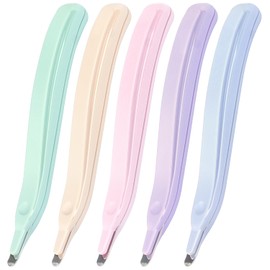 Professional Magnetic Staple Remover Puller Rubberized Staples Remover Staple Removal Tool for School Office Home 5 Pack (Purple/Blue/Light Green/Orange/Pink)