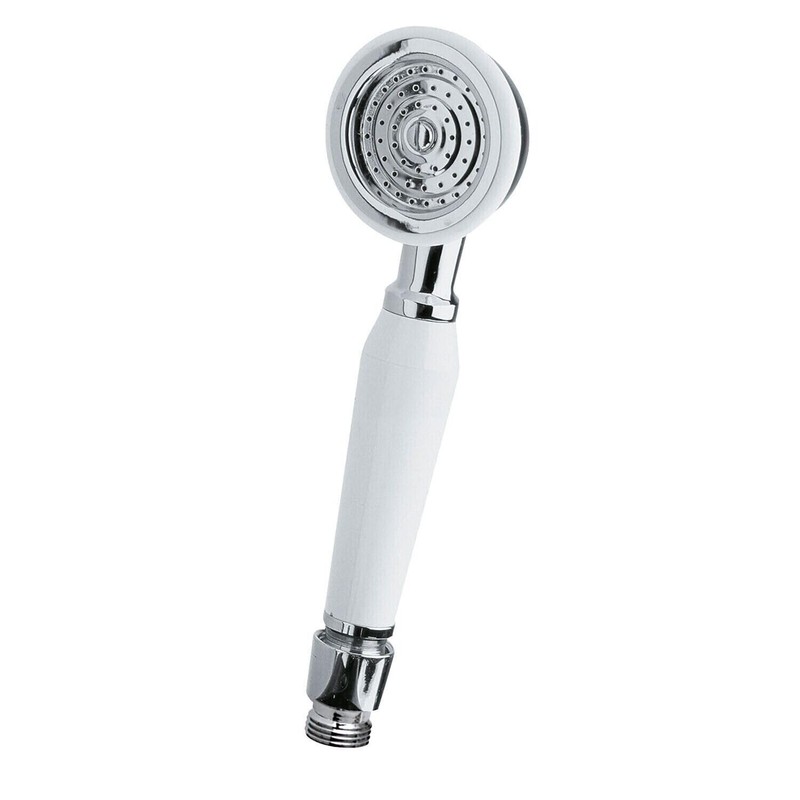 Taps2Traps® Victorian Style Traditional Shower Handset White & Chrome Bathroom