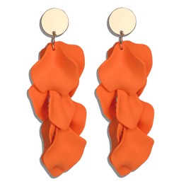 JeryWe Clip-On Earrings for Women Girls Without Pierced Ears Long Acrylic Tassel Clip Earrings Colourful Flowers Dangle Earrings Pendant Drop Statement Ear Clips for Non-Pierced, Metal