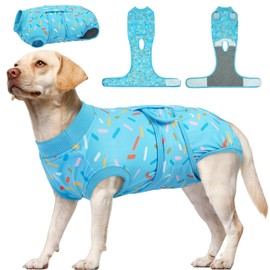 Kuoser Dog Surgery Suit, Dog Surgery Suit Male Neuter, Comfy Doggie Recovery Suit Doggie Onesie, Post-Op Onesie for Female & Male Dogs, Soft Protective Wear, BlueRibbon XXL