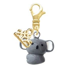 Delight Jewelry Resin Koala Bear - Gold-tone Clip on Charm with Mini Year 2025