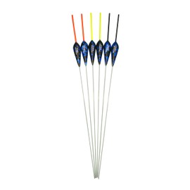 SRG Pole Floats SRG107 Pack of 6 x Pole Floats 'Hybrid' Power Body Up Fiberglass Stem choose from (0.3g / 0.5g / 0.75g / 1.0g / 1.5g) (6 x 0.5g (3 x Black Tip and 3 x Yellow Tip))