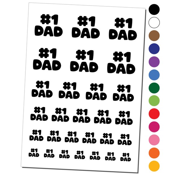 #1 Dad Number One Father's Day Temporary Tattoo Water Resistant
