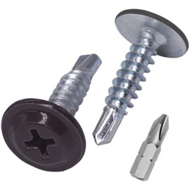 SKIR'CO (Pack of 50) Painted 4.2 x 16 mm Self Drilling Screws, Phillips Modified Truss Head, Tapping Screw, Flat Head (50, Taupe RAL 8019)